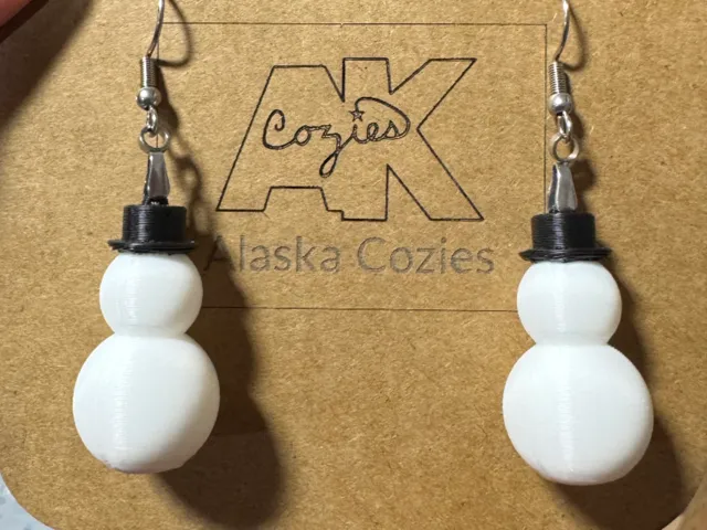 Simple Snowman Earrings