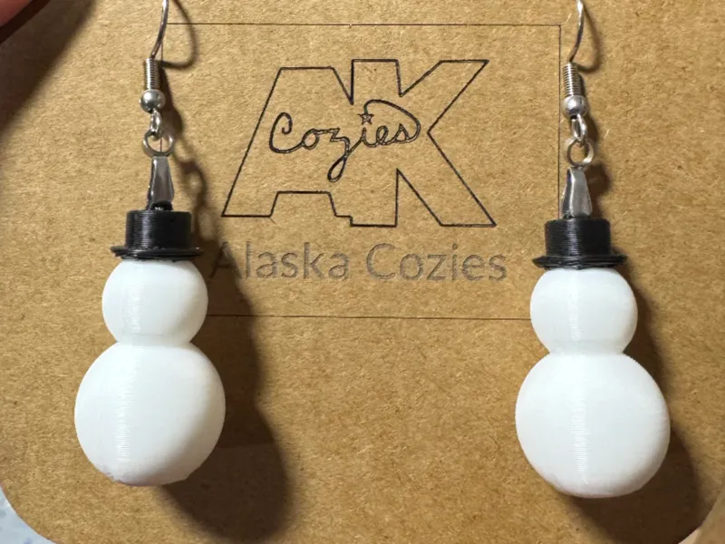 Simple Snowman Earrings