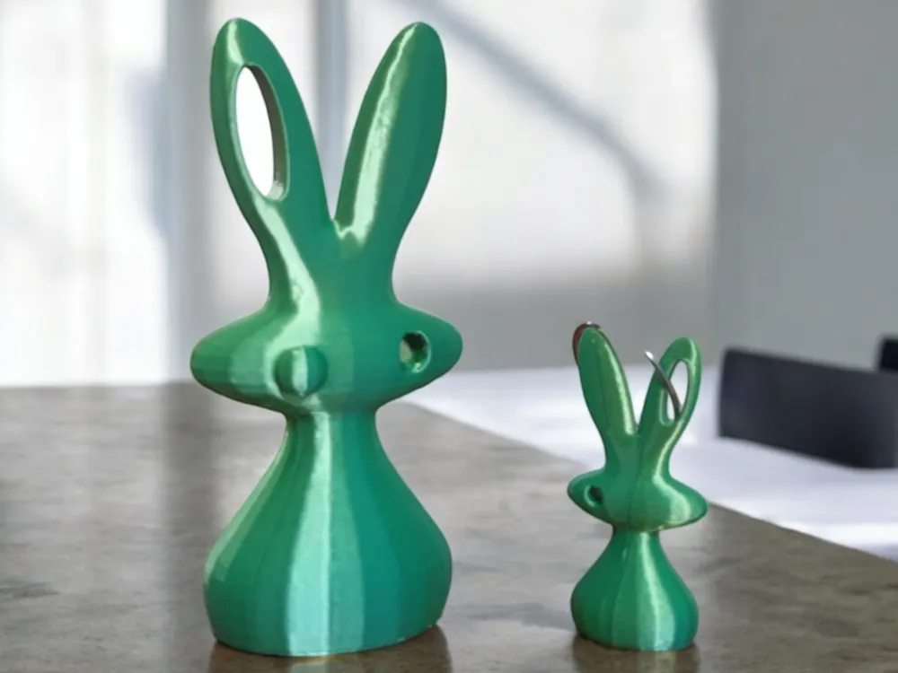 Black Rabbit Functional Set Rabbits Decorative Piece and Functional Keychain - Free 3D Print Model ...
