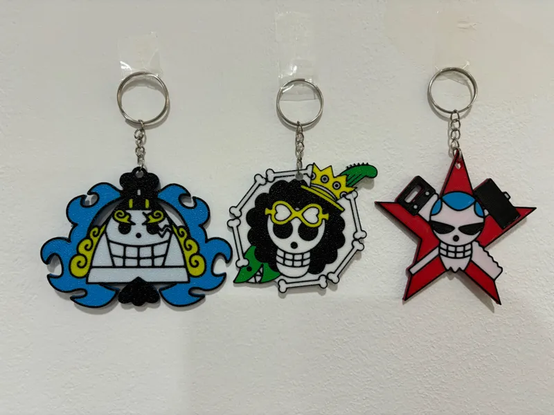 One Piece Keychain - Brook, Franky, Jinbe