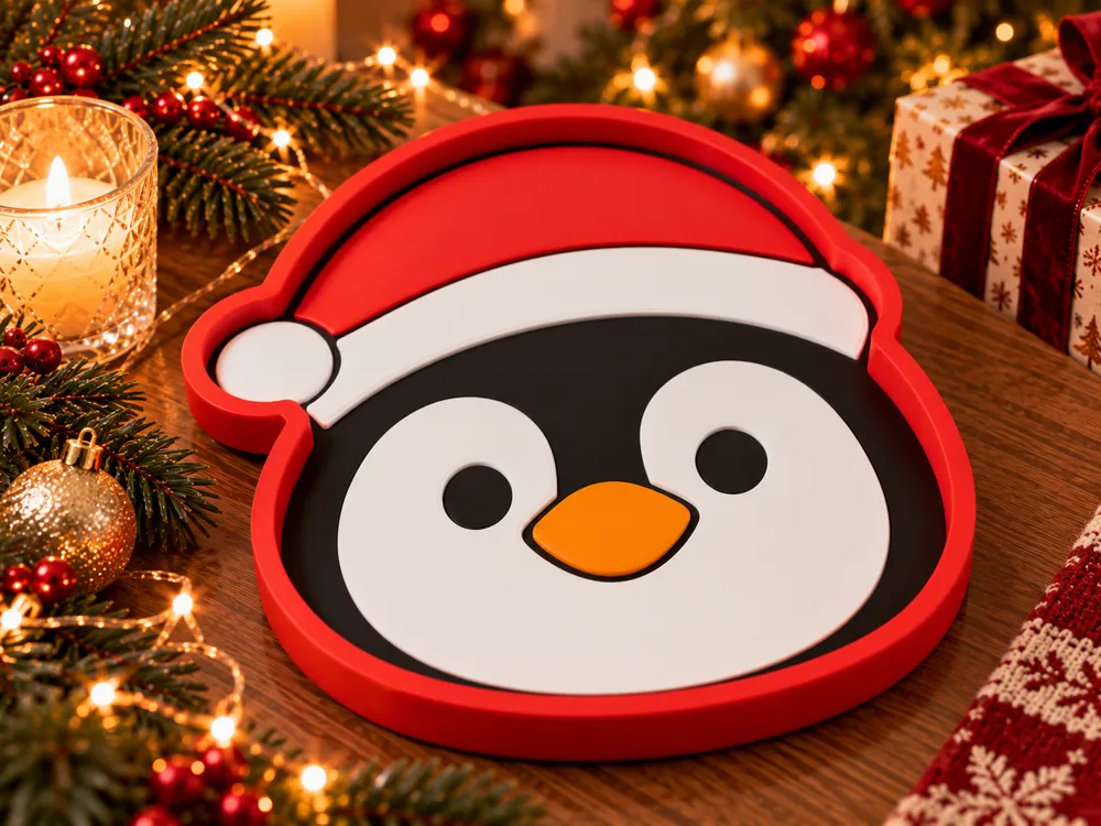 Penguin Christmas Candy & Trinket Tray – 3 Sizes - Free 3D Print Model ...