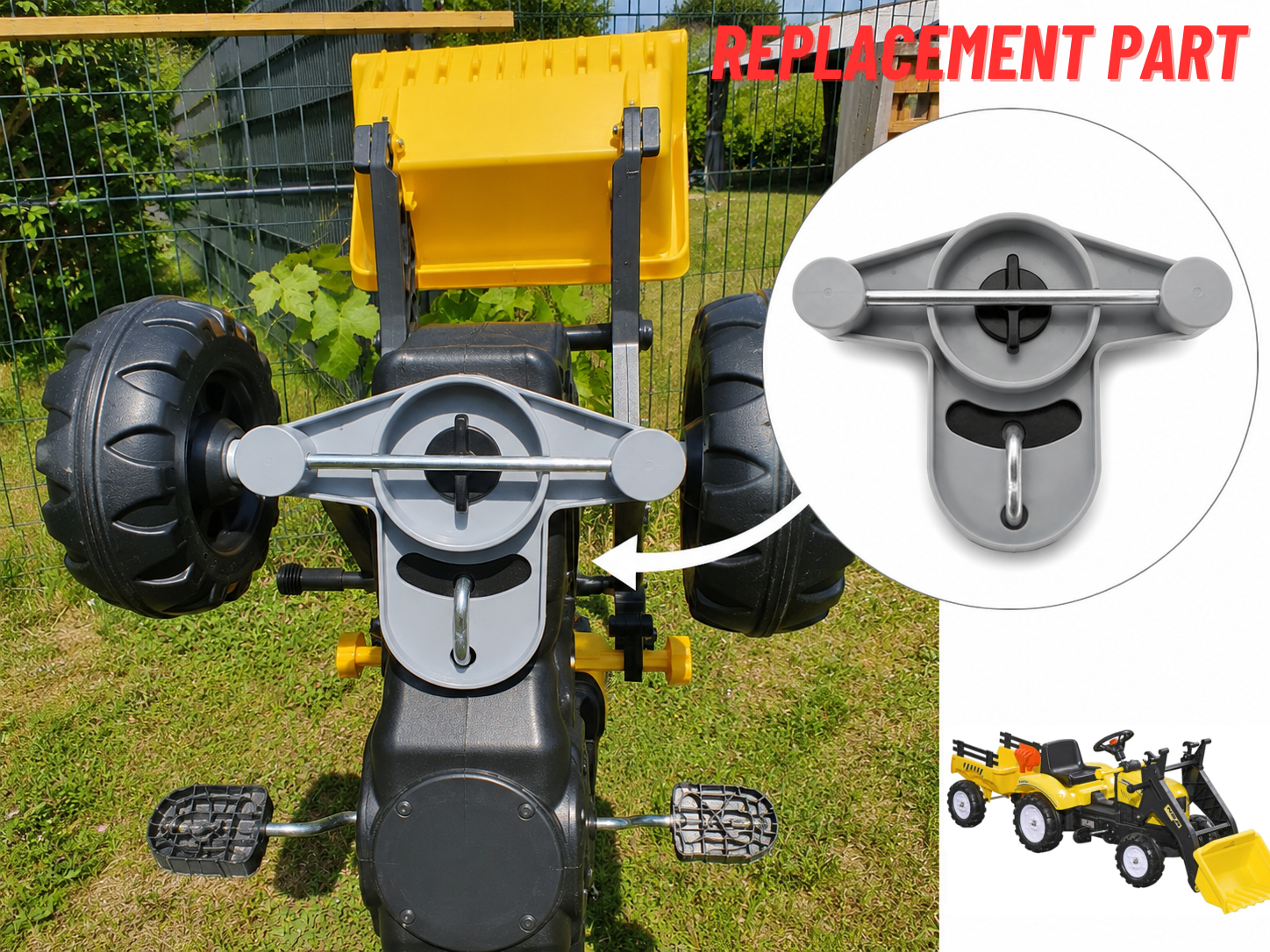 Essieu de remplacement tracteur à pédales HOMCOM