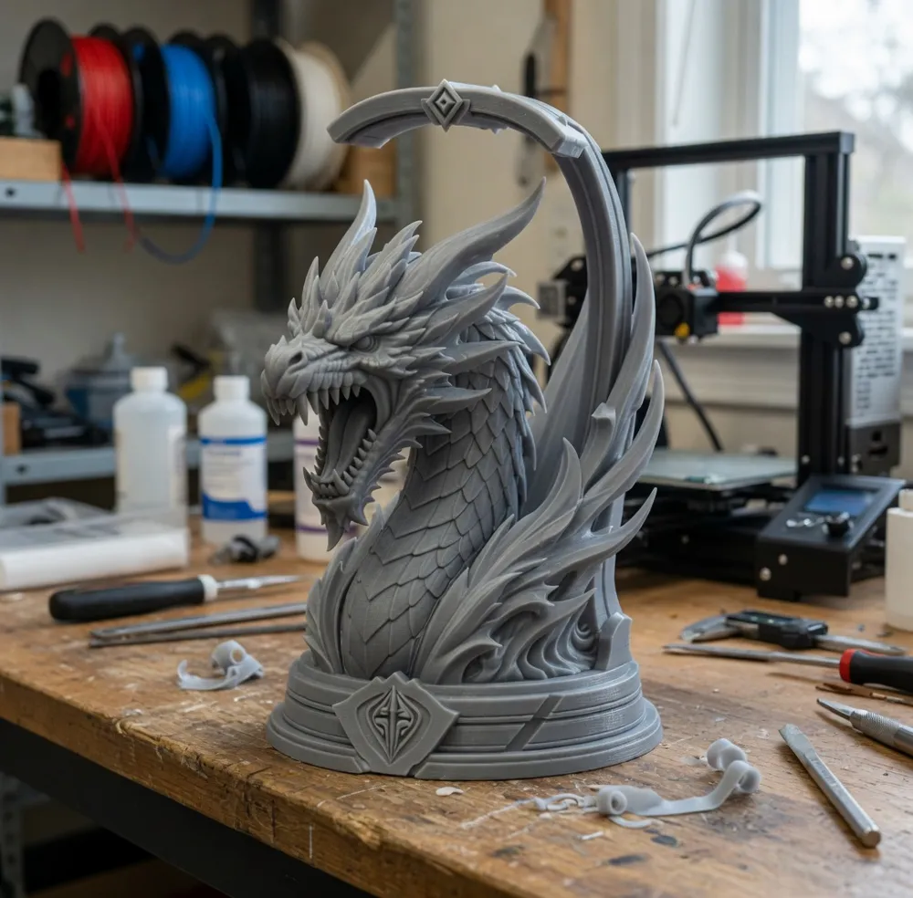 Roaring Dragon Headphone Stand - Free 3D Print Model - MakerWorld