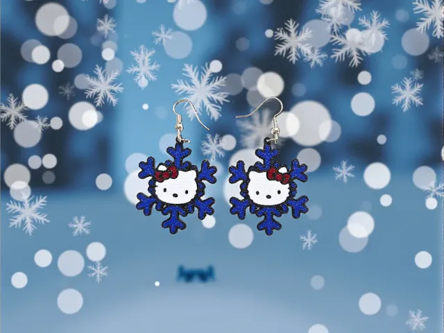 Hello Kitty snowflake earrings