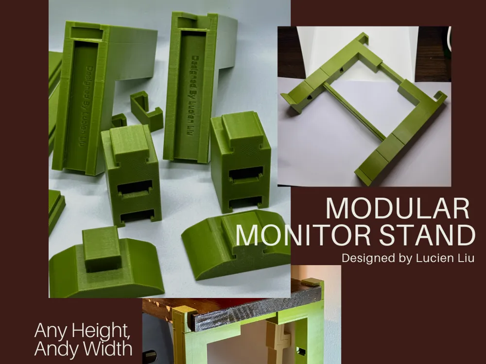 Modular Monitor Stand, fits most of needs! by Lucien Liu - MakerWorld
