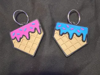 Ice Cream Baseball Keychain