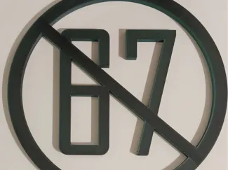 No 67 sign