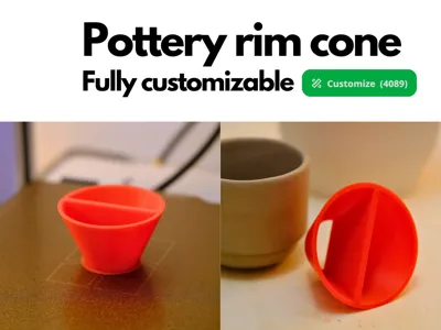 Pottery rim cone (customizable)