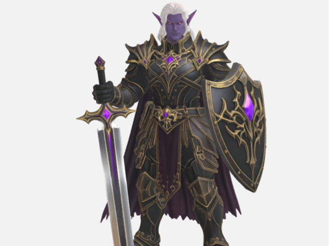 Männlicher Drow Paladin D&D Miniatur