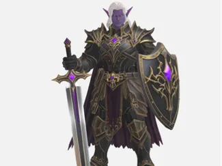 Männlicher Drow Paladin D&D Miniatur
