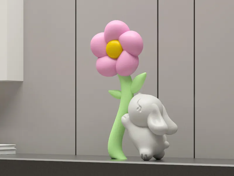 easter bunny and flower ornaments