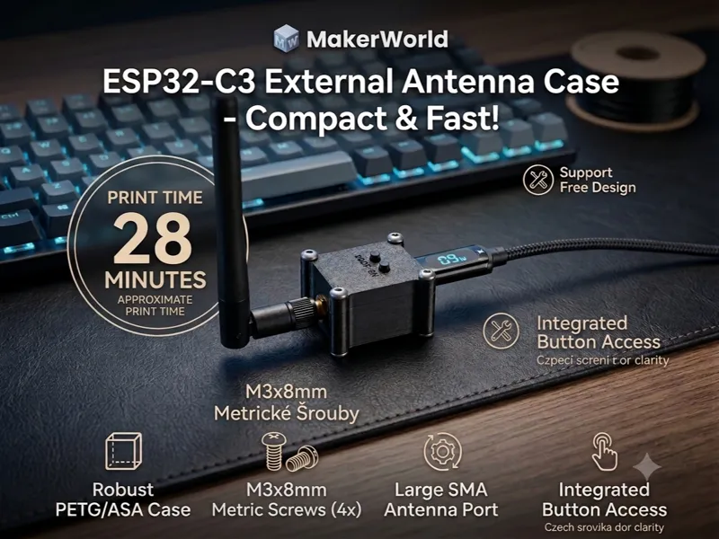 ESP32-C3 Case with External Antenna