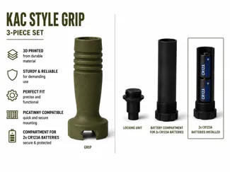 KAC Style Grip with CR123A Battery Compartment 
