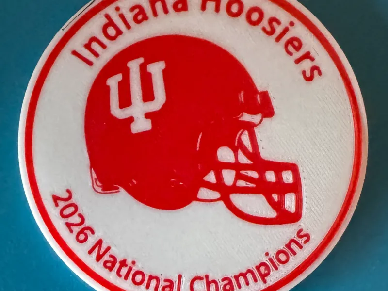 Indiana Hoosiers National Champions Coaster Helmet
