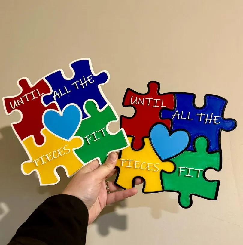 Autism Puzzle sign - Free 3D Print Model - MakerWorld