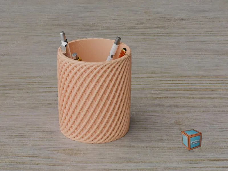 Pot à stylo cylindrique - Twist hélicoïdal