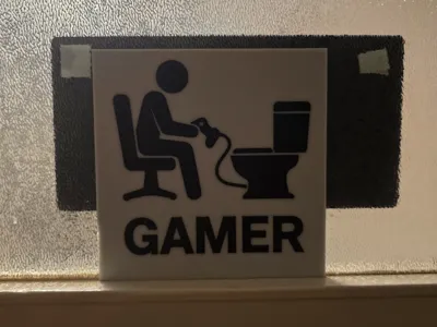 Funny toilet door sign - Gamer