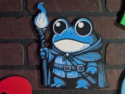 Frog Wizard HueForge Wall Character - Fantasy Art