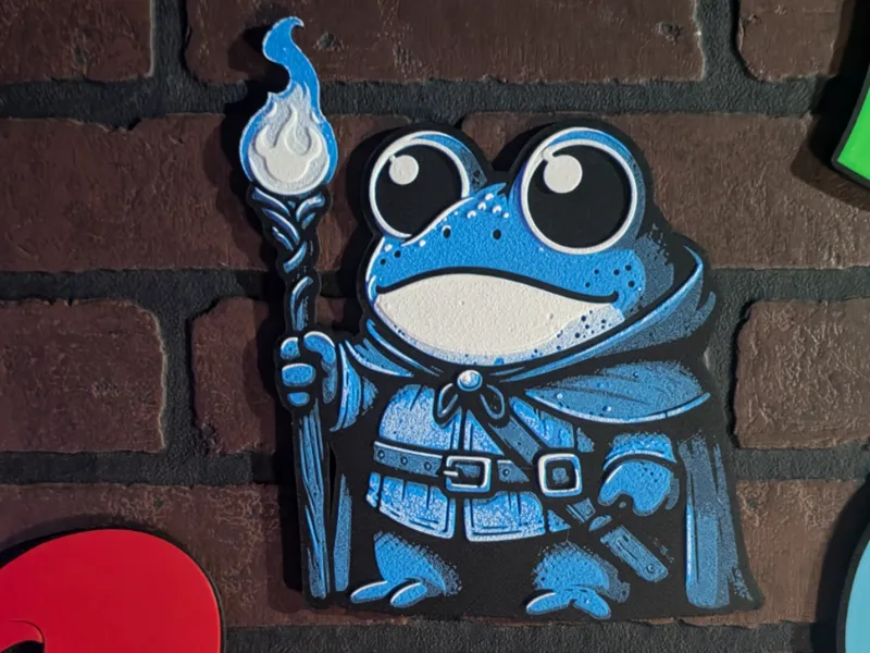Frog Wizard HueForge Wall Character - Fantasy Art