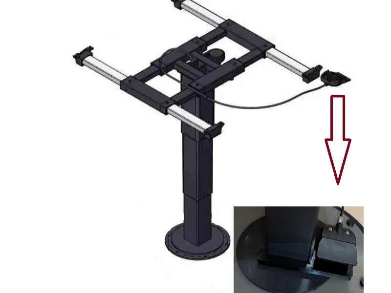 Place the ILSE foot pedal on the 360° swivel base