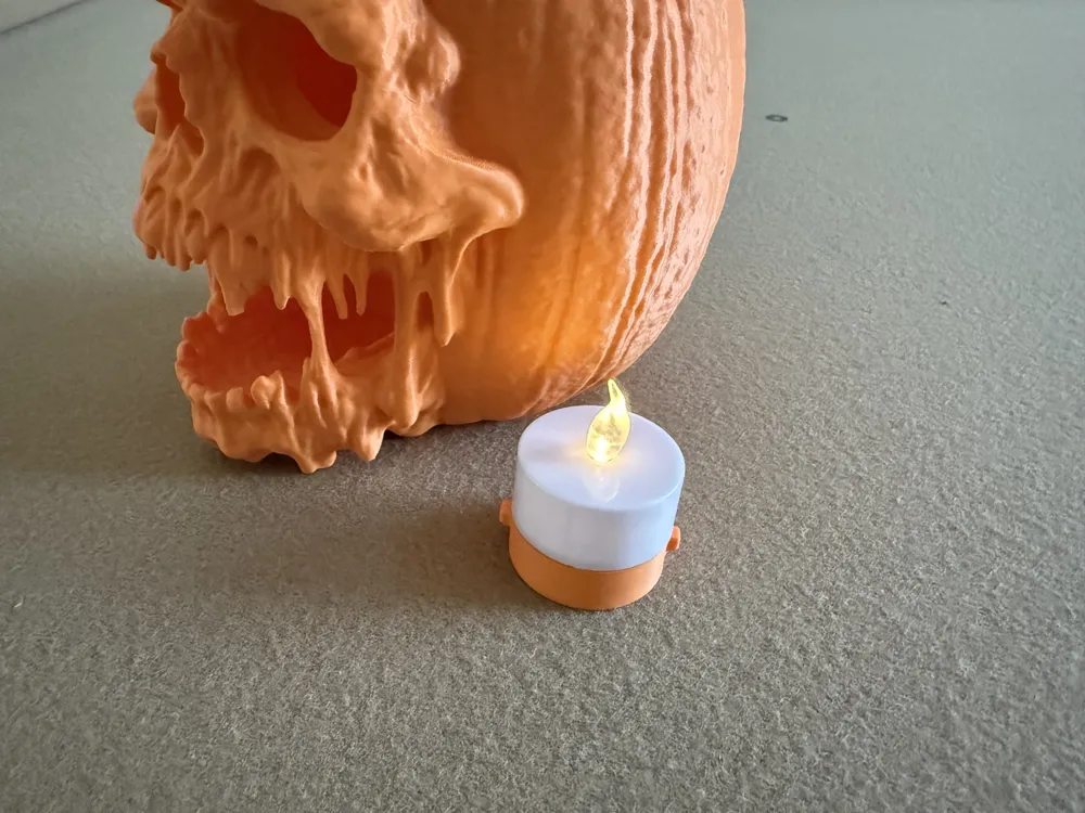 Halloween Pumpkin Skull with candle - Free 3D Print Model - MakerWorld