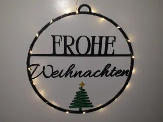 Schriftzug Frohe  Weihnachten für die Tür 