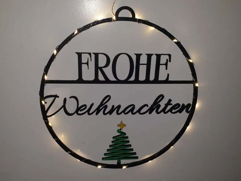 Schriftzug Frohe  Weihnachten für die Tür 