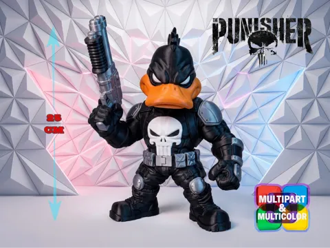 Figura decorativa: Punisher Daffy Duck MULTIPART/MULTICOLOR — referencia de MakerWorld