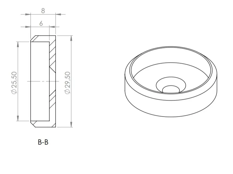 Halter Duschvorhang-Stange 25 mm 1 Bohrung mittig