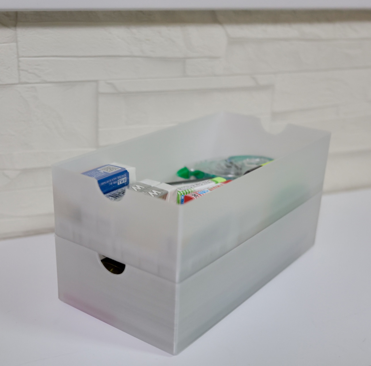 Miniatura 2 do modelo 3D Multi stackable box with a slide lid.
