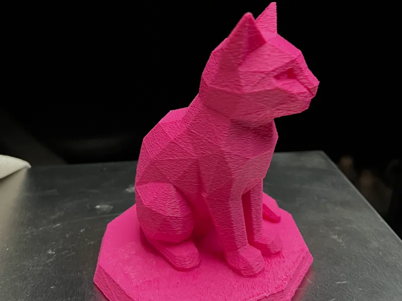 Large Fuzzy Texture Low-Poly Sitting Cat