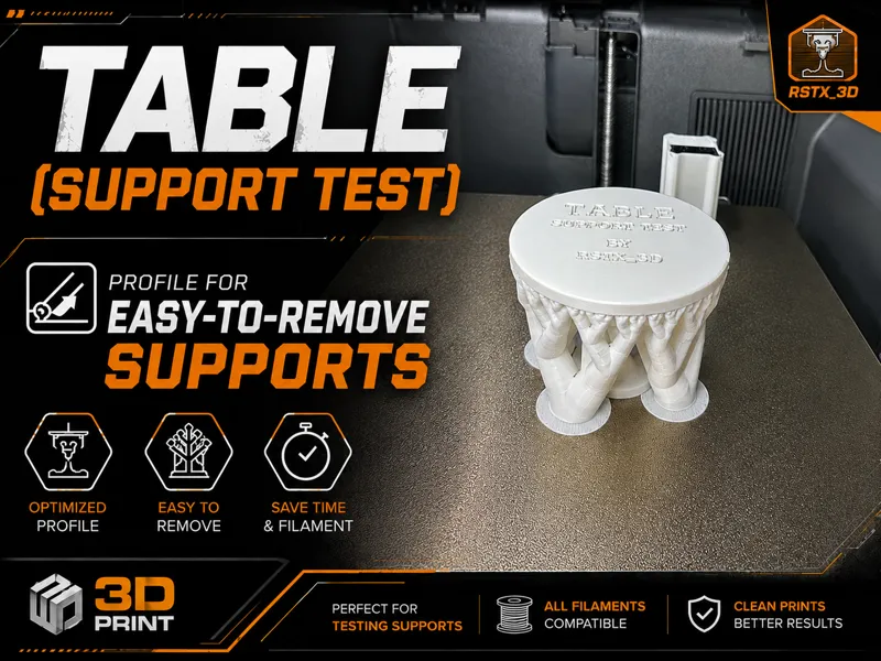 Table support test+Easy to remove support profile