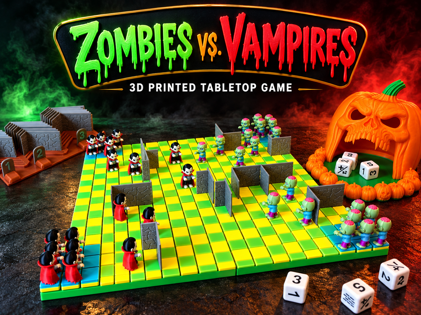 ZOMBIES VS. VAMPIRES! Table game! - 1