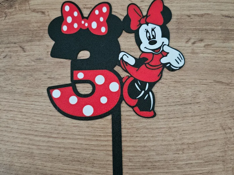 Minnie 3 birthday cake topperr