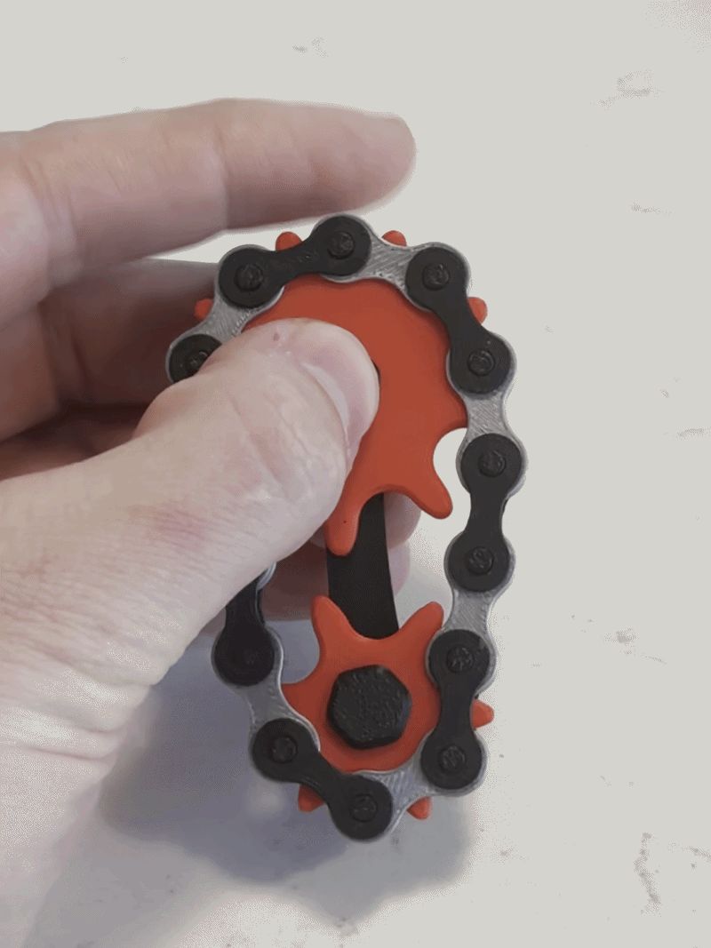 Gear & Chain Fidget - 100% 3D Printed