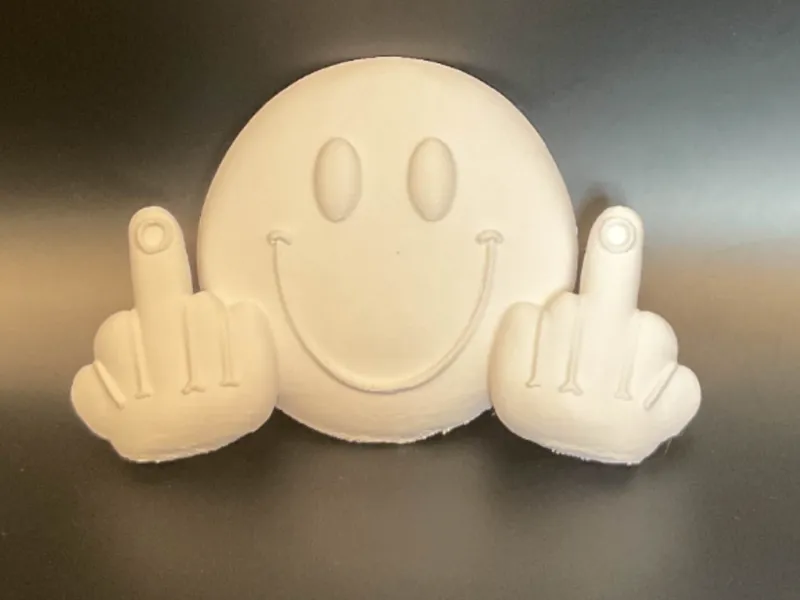 Smiley Face Flipping Off