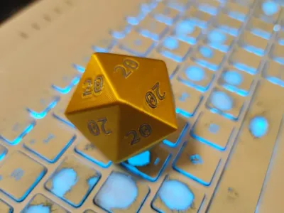 A full 20-sided die with only 20s