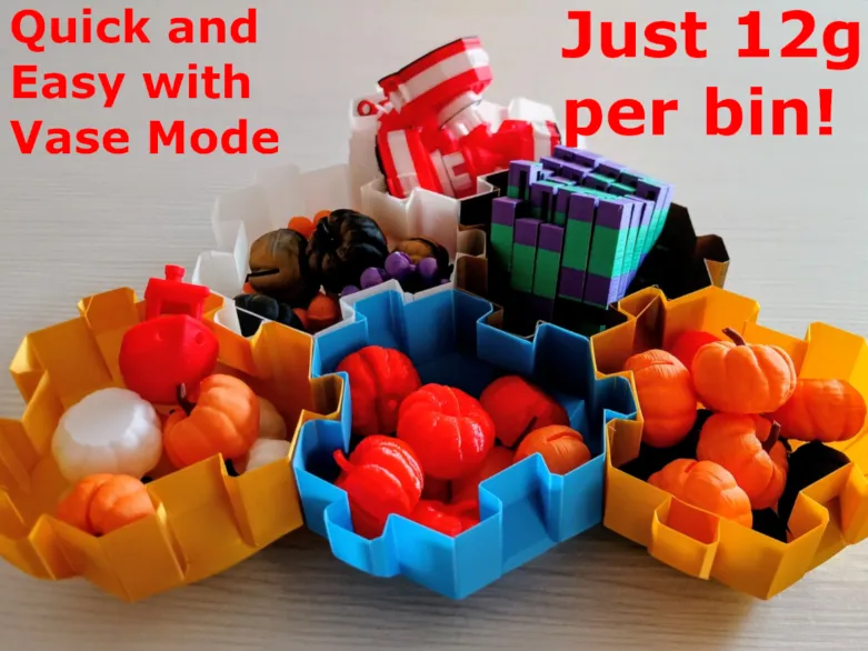 Vase Mode Modular Hexagon Bins