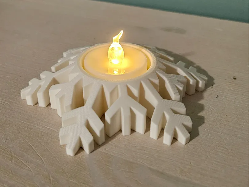 Snowflake Tea Light Stl File Tea Light Snowflake - Free 3D Print Model - MakerWorld