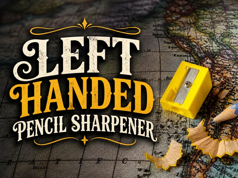 Left handed pencil sharpener