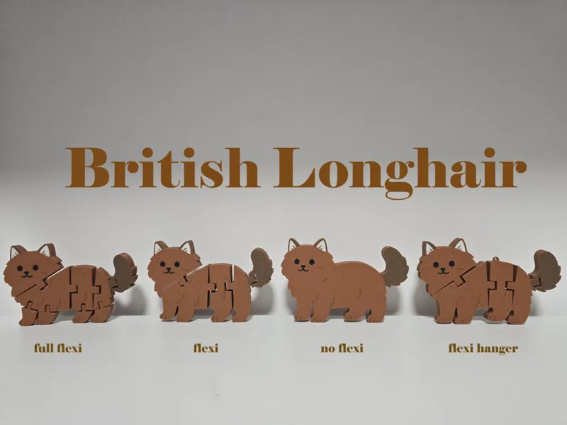 British longhair Flexi Cat - keychain