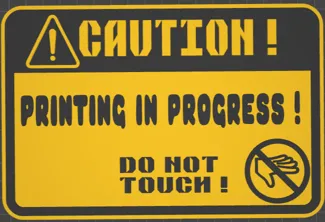 Printing in progress sign