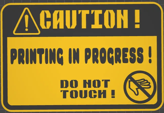 Printing in progress sign