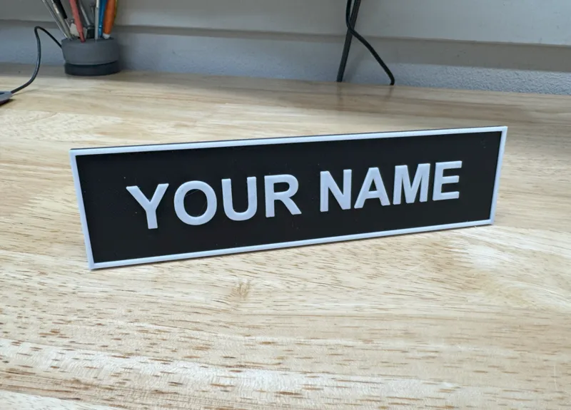Desk Name Plate 2" X 8" With Legs V2