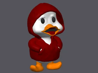 Duck wearing hoodie