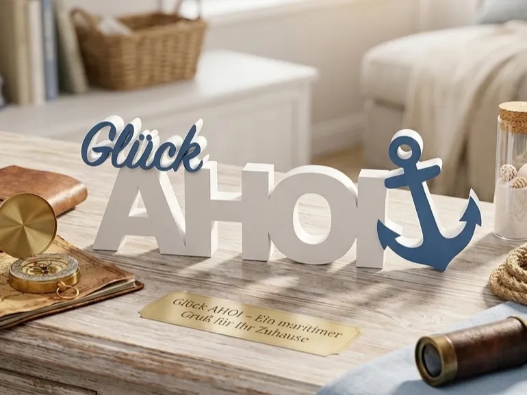 Glück Ahoi - Persönlicher 3D-Schriftzug