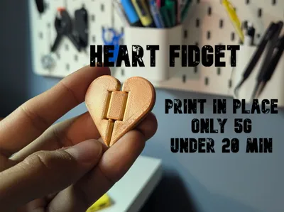 valentines print in place heart fidget