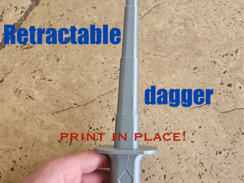 retractable dagger. Print in place!