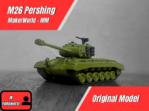Letrero o emblema decorativo: 1/72 M26 Pershing [1k Follower Special] — referencia de MakerWorld