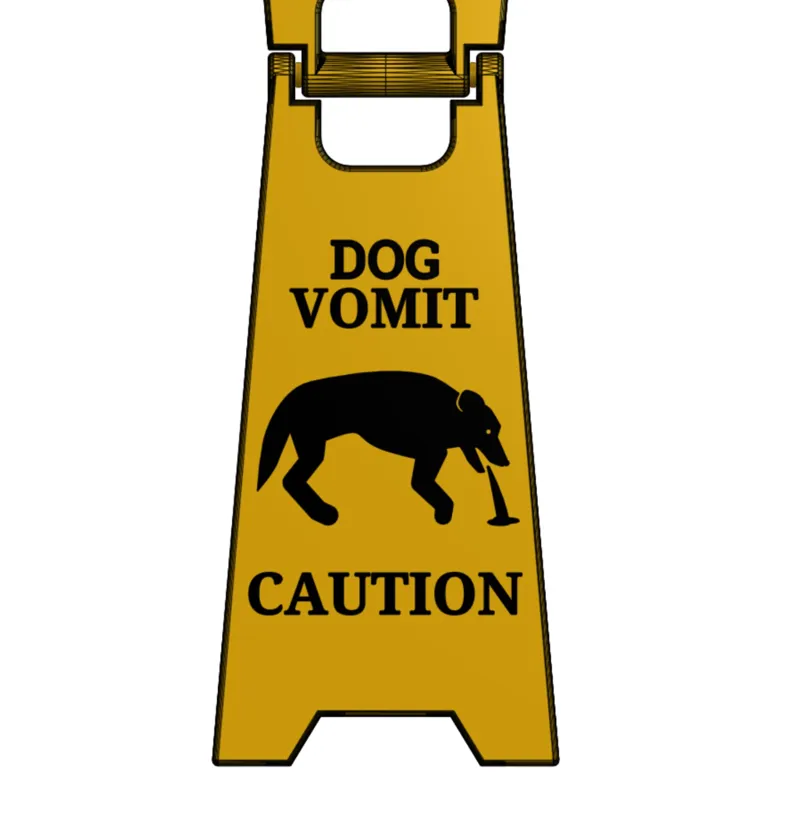 Dog Vomit Caution Sign